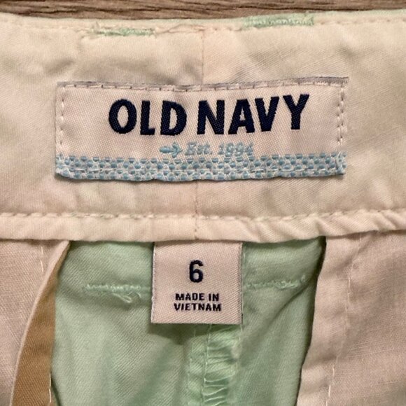 Old Navy Nautical Embroidered Shorts Mint Green Pink Anchor Womens Size 6 Cotton - Picture 5 of 11